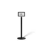 Floor Standing Sign Frame with Steel Low Profile Base, 7 inches by 11 inches Horizontal Sign Frame, Black Post