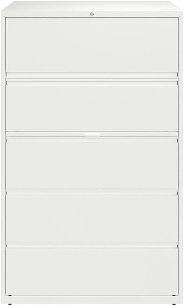 Pemberly Row 42-in Wide 5 Drawer Metal Lateral Filing Cabinet White