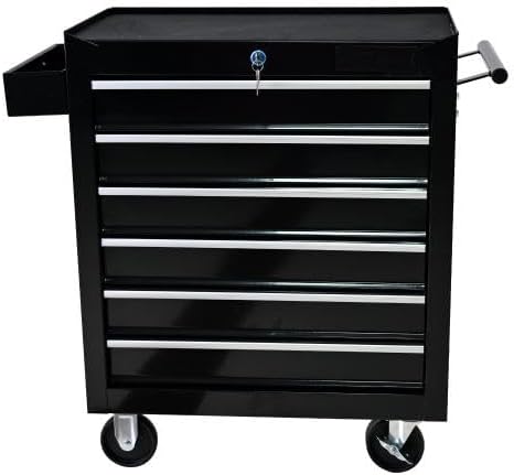 LuckyNote】Rolling Tool Chest, 6 Drawer Tool Box with Wheels, Heavy Duty Industrial Service Cart Storage Organizer with Locking System, Rolling Tool Box Organizer Tool Case for Garage, Repair Shop