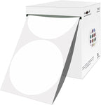 PARLAIM 3 Inch Round Color-Code Dot Stickers, 500 3" X 3" White Color Coding Circle Labels per Roll Dispenser Box for Inventory Management