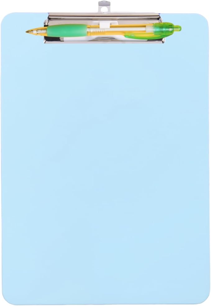 Clipboard with Pen Holder,Standard Letter Size A4,Thickened Clip Boards 8.5x11,Cute Clipboards for Women Kids Students,Nurses,School Office Home Supplies,Light Blue