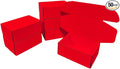 50 Pcs 4.3 x 3.1 x 2 inches Mini Size Corrugated Cardboard Gift Boxes Recyclable Shipping Boxes for Packing Jewelry Ornament Gift Craft Packaging Supplier (Red, 4.3 x 3.1 x 2")