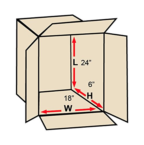 TAPE LOGIC 24x18x6 Flat Corrugated Boxes, Flat, 24L x 18W x 6H, Pack of 20 | Shipping, Packaging, Moving, Storage Box for Home or Business, Strong Wholesale Bulk Boxes