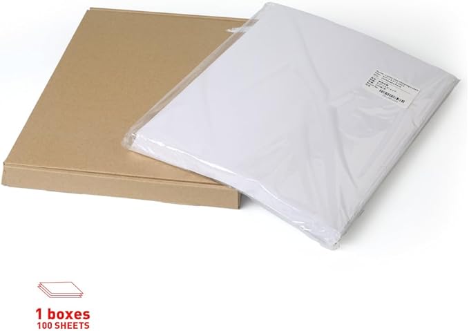 [100 Sheets; 200 Labels] Half Sheet Self Adhesive Shipping Label for Laser & Inkjet Printers, 2 Per Page Self Adhesive Mailing Labels – White 8.5'' x 5.5''