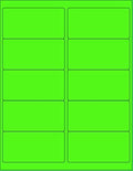 NextDayLabels - 8-1/2 x 11" Neon Color High Light Fluorescent Labels for Laser & Inkjet Printer (Green Fluorescent, 4 x 2" - 10 Per Page | 250 Labels)
