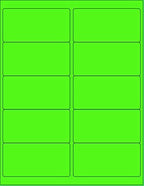 NextDayLabels - 8-1/2 x 11" Neon Color High Light Fluorescent Labels for Laser & Inkjet Printer (Green Fluorescent, 4 x 2" - 10 Per Page | 250 Labels)