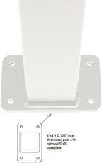 4" x 4" x 7' White Aluminum Post Kit – Concrete Mount, Powder-Coated, Easy Install Deck Railing & Fence Support for Patio, Yard & Garden Projects