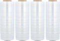 PSBM Stretch Wrap, 4 Pack, 18 Inch x 1500 Feet, 65 Gauge, Clear Plastic Cling, Cast Hand Stretch Film Rolls for Packaging Moving Packing Pallets