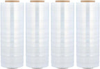 PSBM Stretch Wrap, 4 Pack, 18 Inch x 1500 Feet, 65 Gauge, Clear Plastic Cling, Cast Hand Stretch Film Rolls for Packaging Moving Packing Pallets