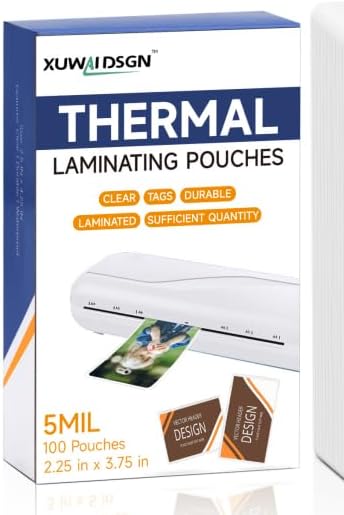 200 Pack 5mil 2.25“x3.75" Thermal Laminating Pouches Badge Laminate Pouches Clear Laminated Luggage Tags Printable Laminator Pouches for Business Permits Cards (200, 2.5" x 3.75"-5mil)