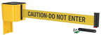 WM412 Retractable Belt Wall Mounted Yellow Crowd Control Barrier and Receiving End, 20' Caution Do Not Enter Belt