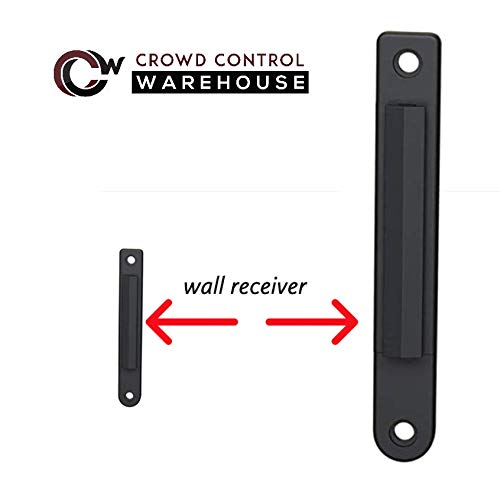 Crowd Control Warehouse - CCW Series WMB-220 Fixed Wall Mount Retractable Belt Barrier - 15 Foot, Yellow Belt with Black ABS Case