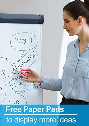 2 Pack Whiteboard Easel 36" x 24" Height Adjustable, Magnetic Dry Erase Board with Tripod Stand, Portable Presentation Easel Includes Flip Chart Paper Pad (25 Sheets), Magnets & Eraser
