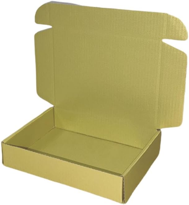 20 Pcs 14.5 x 10.6 x 2.8 inches Corrugated Cardboard Gift Boxes Recyclable Shipping Boxes for Packing Jewelry Ornament Gift Craft Packaging Supplier (Gold, 14.5 x 10.6 x 2.8")
