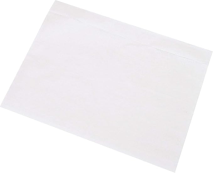 SJPACK 4000 7.5" x 5.5" Clear Adhesive Top Loading Packing List/Label Envelopes Pouches