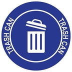 "Trash Can" Durable Laminated Vinyl Floor Sign- Sign by Graphical Warehouse- 5S Safety and Security Signage, Visual Communication Tool (22", Blue/White)