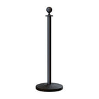Montour Line Cline Post and Rope Stanchion Set - Elegant Black Design with Sloped Base and Ball Top - Includes (2) Posts