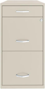 Scranton & Co Set of 2 18" D 3-Drawer Metal Filing Cabinet with Pencil Drawer