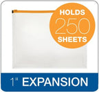 Pendaflex Poly Zip Envelope, Top-Loading, Expands 1 Inch, Zippered Closure, 13 x 10.125 Inch, Holds Letter Size Paper, Color May Vary (84192) (Pack of 2)