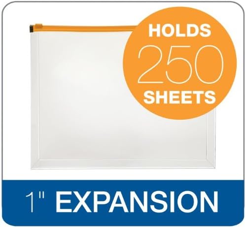Pendaflex Poly Zip Envelope, Top-Loading, Expands 1 Inch, Zippered Closure, 13 x 10.125 Inch, Holds Letter Size Paper, 1 piece - Color May Vary (84192)