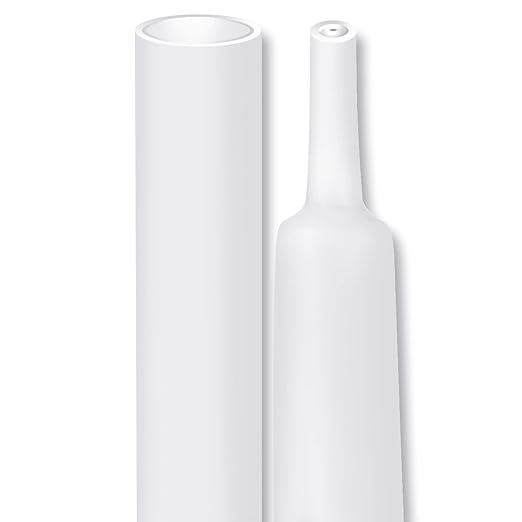 XHF 1 Inch 3:1 Waterproof White Heat Shrink Tubing 4 Ft Marine Grade Wire Cable Adhesive Lined Tube Insulation Seal Against Moisture Corrosion and Air Leakage