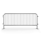 Angry Bull Barricades Metal Interlocking Steel Barricade (8.5 Ft. Heavy Duty, Flat Feet, Grey Powder Coated, Set of 20)
