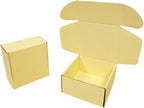 15 Pcs 6 x 6 x 3 inches Corrugated Cardboard Gift Boxes Recyclable Shipping Boxes for Mailing & Holidays, Wedding, Birthday, Gifts Packaging (Butter Yellow, 6 x 6 x 3")