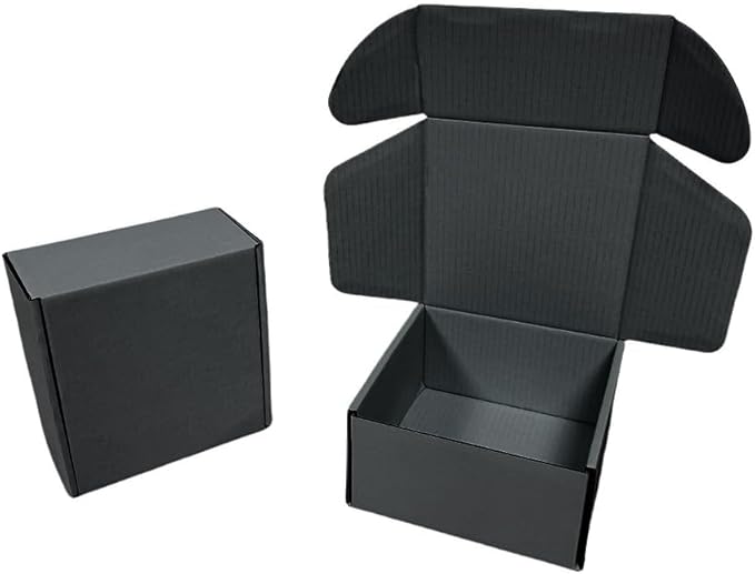 10 Pcs 9.8 x 9.8 x 4 inches Large Size Corrugated Cardboard Gift Boxes Recyclable Shipping Boxes for Mailing & Holidays, Wedding, Birthday, Gifts Packaging (Dark Gray, 9.8 x 9.8 x 4")