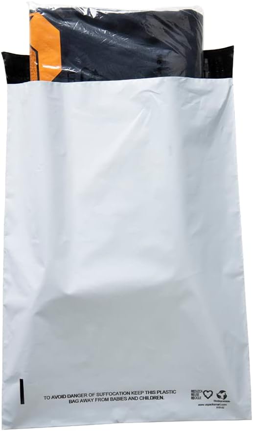 White Plastic Poly Mailers 10"x13" | Shipping Bags for Clothing, Books & Accessories | Durable Shipping Envelopes | Waterproof and Tear-Proof with Strong Self-sealing Adhesive | 100-Pack