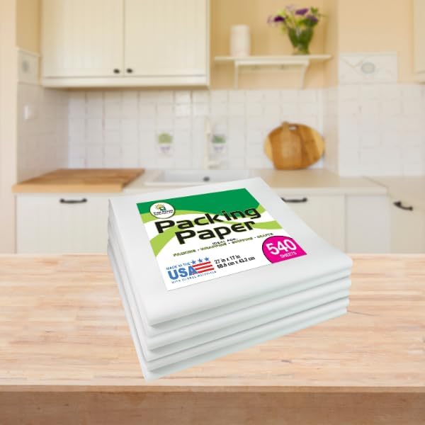 Tree House Packing Paper for Moving – 540 Newsprint Packing Paper Sheets – 27” x 17” Paper for Packing Dishes, Shipping, and Moving Supplies – Recyclable Movers’ Paper – Made in USA