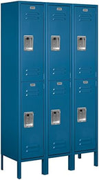 Salsbury Industries 62352BL-U Double Tier 36-Inch Wide 5-Feet High 12-Inch Deep Unassembled Standard Metal Locker, Blue