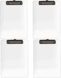 JIARI 4 Pack Clear Acrylic Office Clipboard A4 Letter Size 8.6" x 12.2" (Black 4 Pack)