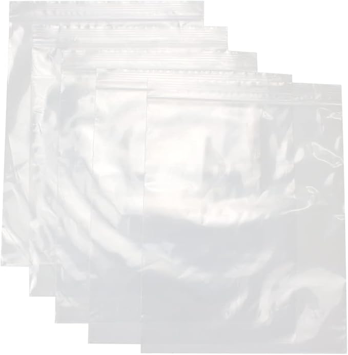 10" X 13" (500 Bags) 2 Mil Clear Reclosable Zip Plastic Poly Bags with Resealable Lock Seal Zipper
