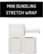 PSBM 480 Rolls 4 Inch x 650 Feet 100 Gauge Mini Stretch Film/Wrap with Plastic Handle, Heavy Duty Industrial Strength Clear Shrink Plastic Wrap for Moving, Packing, Shipping, Bundling & Storage
