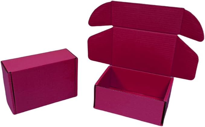 50 Pcs 4.3 x 3.1 x 2 inches Mini Size Corrugated Cardboard Gift Boxes Recyclable Shipping Boxes for Packing Jewelry Ornament Gift Craft Packaging Supplier (Cranberry, 4.3 x 3.1 x 2")