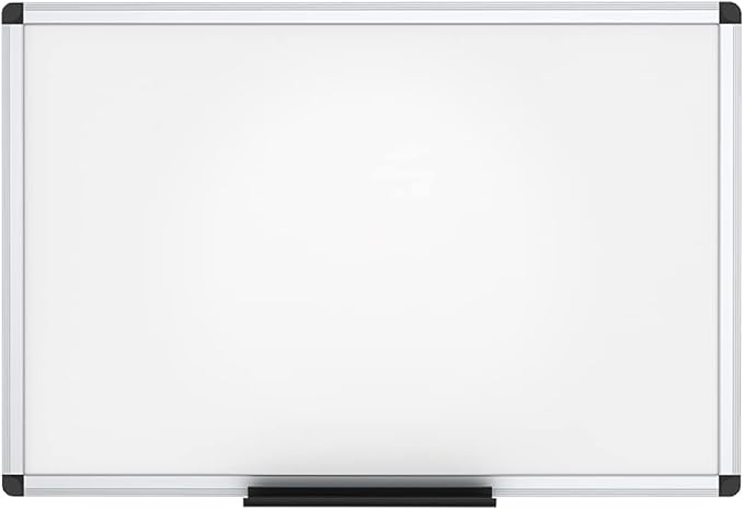 VIZ-PRO Dry Erase Board/Magnetic White Board, 48 X 32 Inches, Silver Aluminium Frame
