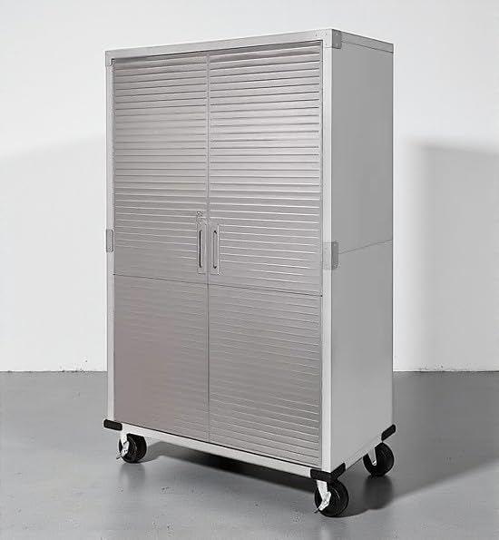 Heavy Duty Storage Solid Stainless Steel Cabinet with Lockable, Adjustable Shelf, Metal Garage Organizer (Granite, 48" W x 18" D x 72" H)