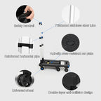 Heavy Duty Folding Hand Truck with 360° Rotating Wheels - Portable Trolley for Easy Luggage, Shopping & Cargo Transport - Space-Saving Design for Home & Travel Use