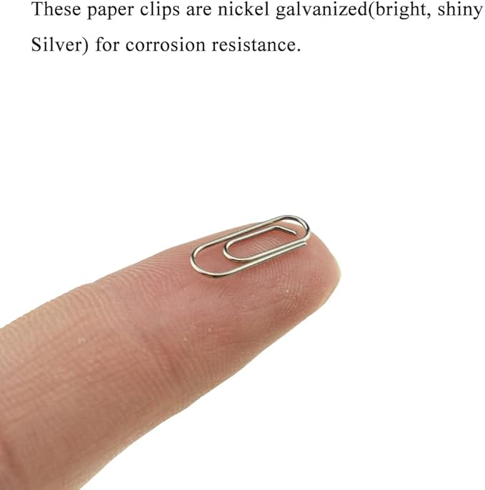 HAHIYO Paper Clips Sturdy 0.59 inches Length 50 Pack Mini Paperclips Heavy Duty Tight Grip Rust Proof Reusable Metal Bright Silver for Home Office School