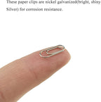 HAHIYO Paper Clips Sturdy 0.59 inches Length 50 Pack Mini Paperclips Heavy Duty Tight Grip Rust Proof Reusable Metal Bright Silver for Home Office School