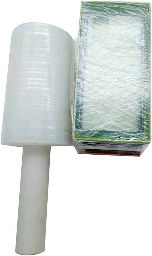 Stretch Wrap Clear Plastic Wrap Roll 6 inch X 1000Ft 80 Guage Industrial Mini Stretch Wrap Film with Handle for Moving,Shipping,Packing Fuiniture Adhering Shrink Film
