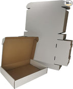 50 Pack 11.125x8.625x2'' Shipping Boxes, White Corrugated Cardboard Mailers for Mailing Packaging Small Business(W1182-50)