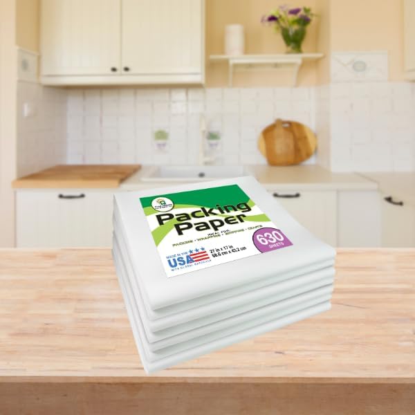 Packing Paper Sheets for Moving - 630 Sheets of Newsprint Paper - Must Have in Your Moving Supplies - 27" x 17" - Made in USA