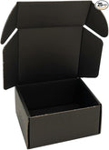 4x4x2'' Small Shipping Boxes 25 Pack, Black Corrugated Cardboard Mailers for Small Business (CM442B25)