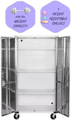Heavy Duty Storage Solid Stainless Steel Cabinet with Lockable, Adjustable Shelf, Metal Garage Organizer (White, 36" W x 18" D x 72" H)
