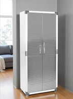 Heavy Duty Storage Solid Stainless Steel Cabinet with Lockable, Adjustable Shelf, Metal Garage Organizer (White, 30" W x 18" D x 72" H)
