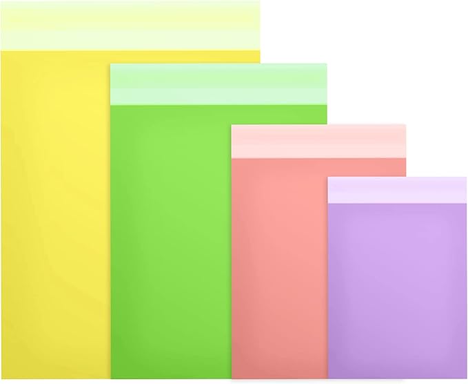 Outus 120 Pcs Poly Mailer Envelope 4 Sizes Shipping Bags Self Adhesive Clasp Envelope Self Adhesive Tear Proof Mailing Covers(8 x 12 In, 10 x 14 In, 13 x 18 In, 15 x 20 in,Mixed Color)