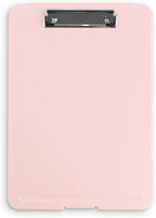 Clipboard with Storage Slim Folding for Nursing, Teachers, Coaches & Office, Plastic Heavy Duty with Pen Holder (9.5” x 13.5”) (Light Pink)
