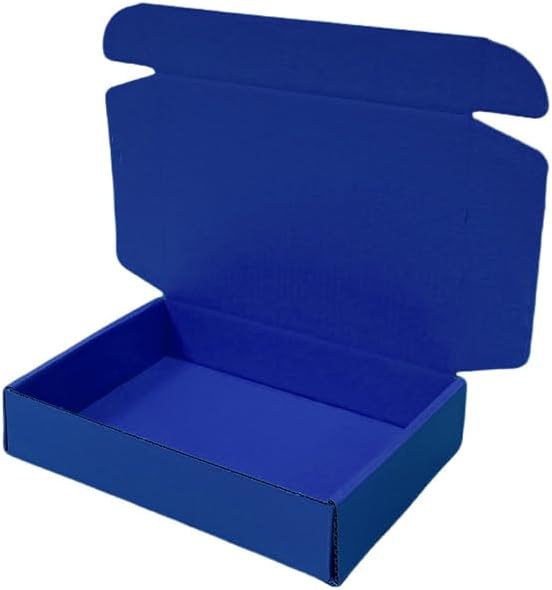 10 Pcs 11.8 x 7.9 x 3.2 inches Corrugated Cardboard Gift Boxes Recyclable Shipping Boxes for Mailing & Holidays, Wedding, Birthday, Gifts Packaging (Industrial Blue, 11.8 x 7.9 x 3.2")