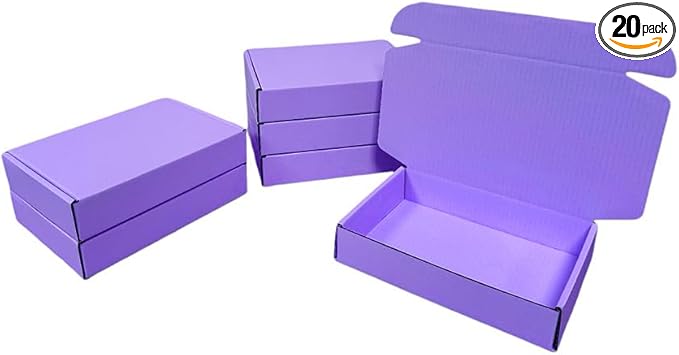 20 Pcs 14.2 x 10.2 x 2.4 inches Larger Size Shipping Boxes for Small Business Cardboard Corrugated Mailer Boxes for Shipping Packaging Holidays Craft Gifts Giving Products (Lavender)